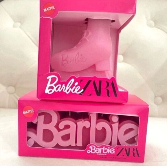 BARBIE x ZARA Limited Edition Movie Collection Barbie Pink Logo Candle - Picture 10 of 11